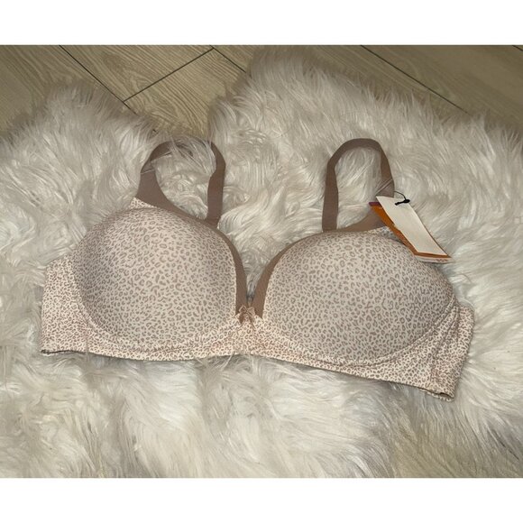 Warners Invisible Bliss Cotton Wire Free Bra with Lift 40B Animal Print RN0141A - Picture 1 of 6